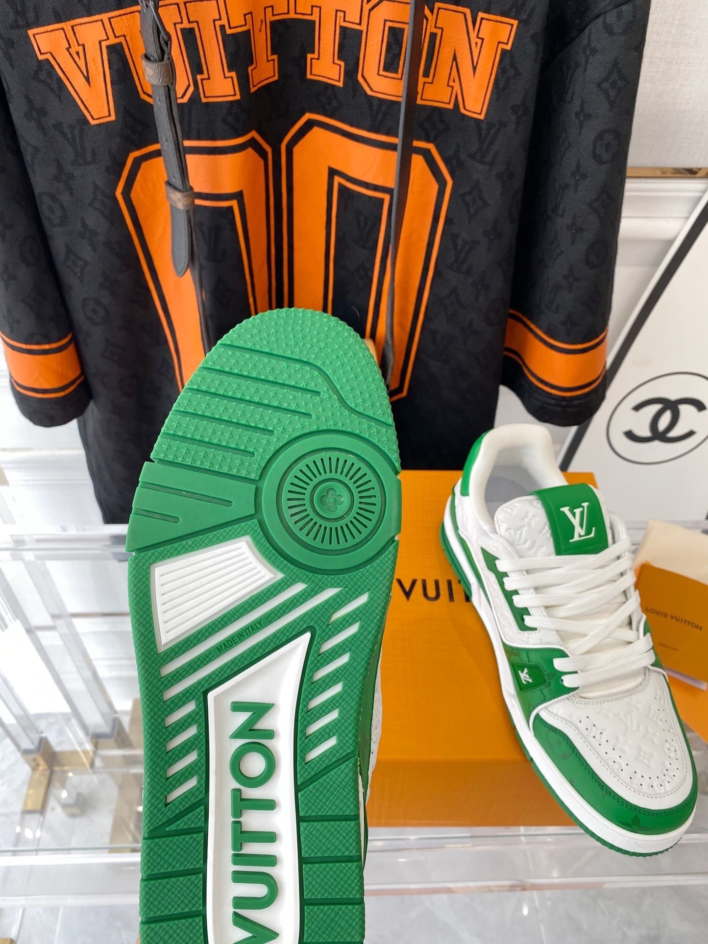 White & Green Monogram Edition – Luxury Designer Sneakers