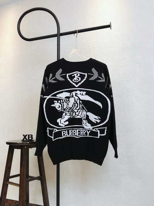 Knight Crest Knit Sweater – Black Edition