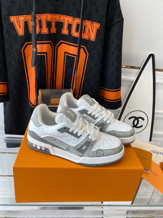 White & Grey Monogram Edition – Luxury Designer Sneakers