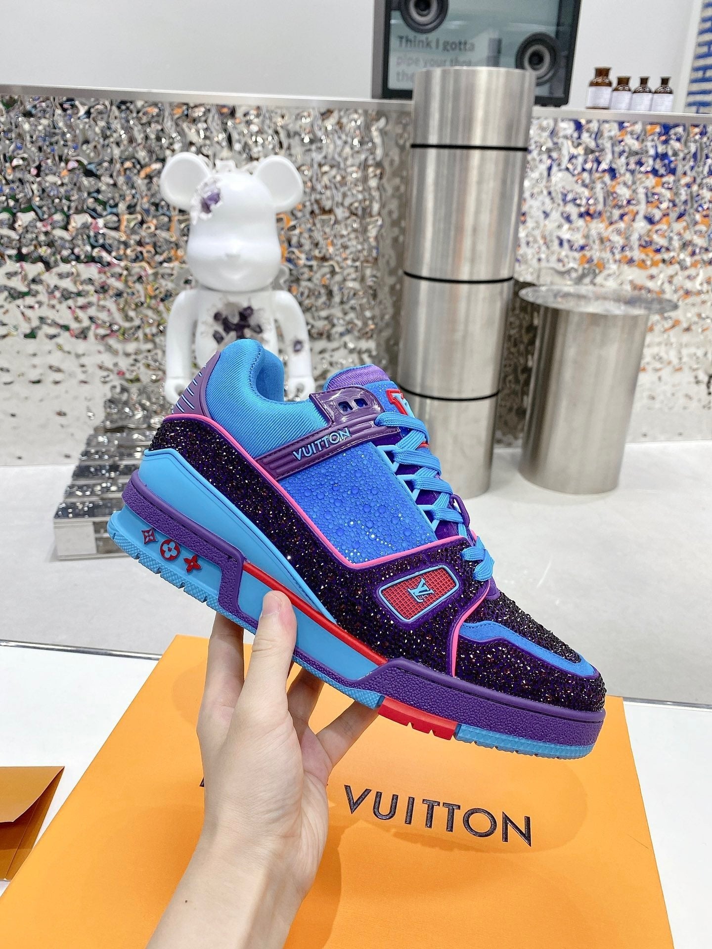Purple & Blue Swarovski Edition – Luxury Streetwear Sneakers