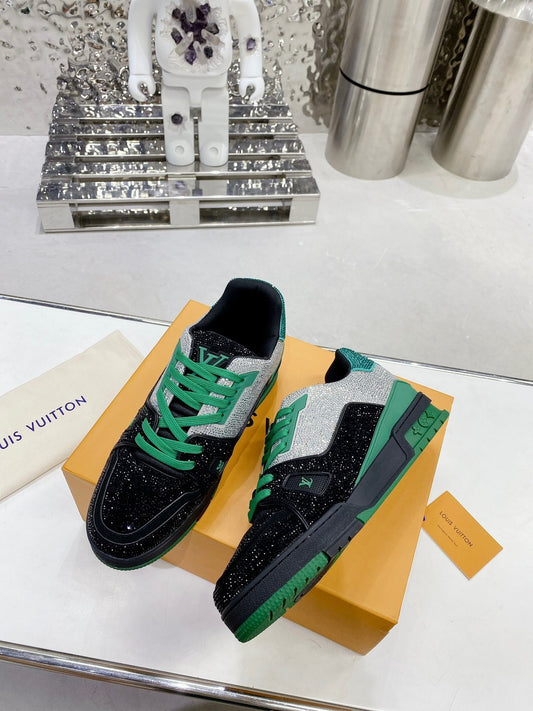 Green & Black Swarovski Edition – Luxury Designer Sneakers